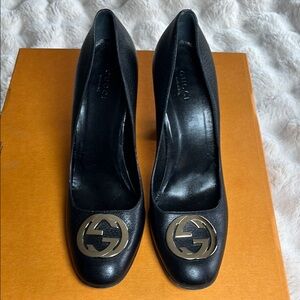 Gucci Black Leather Women's Shoes